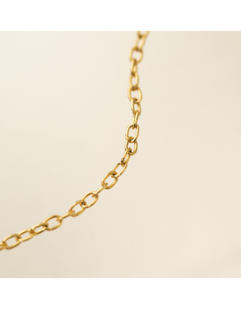 Lover's Tempo Fluted Heart Waterproof Gold Necklace by Lover's Tempo
