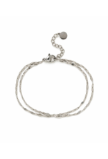 Lover's Tempo Ray Layered Silver Waterproof Bracelet by Lover's Tempo