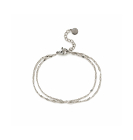 Lover's Tempo Ray Layered Silver Waterproof Bracelet by Lover's Tempo