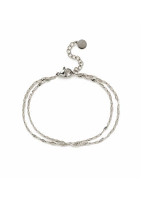 Lover's Tempo Ray Layered Silver Waterproof Bracelet by Lover's Tempo