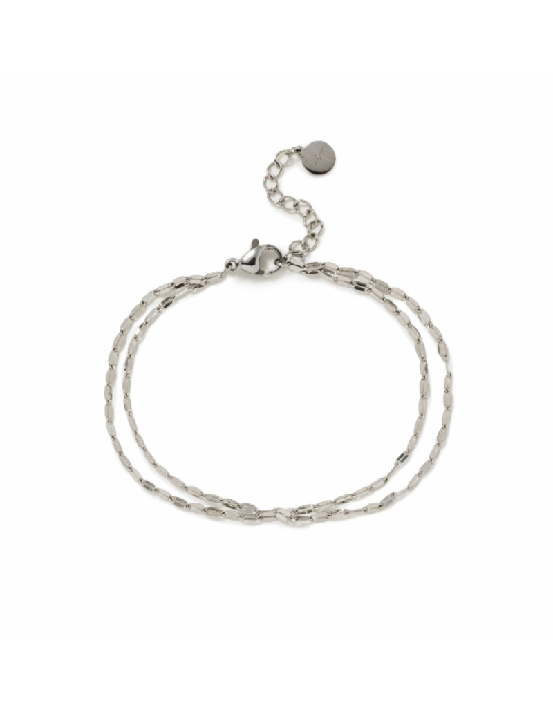 Lover's Tempo Ray Layered Silver Waterproof Bracelet by Lover's Tempo