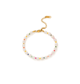 Lover's Tempo Rainbow Pearl Waterproof Bracelet by Lover's Tempo