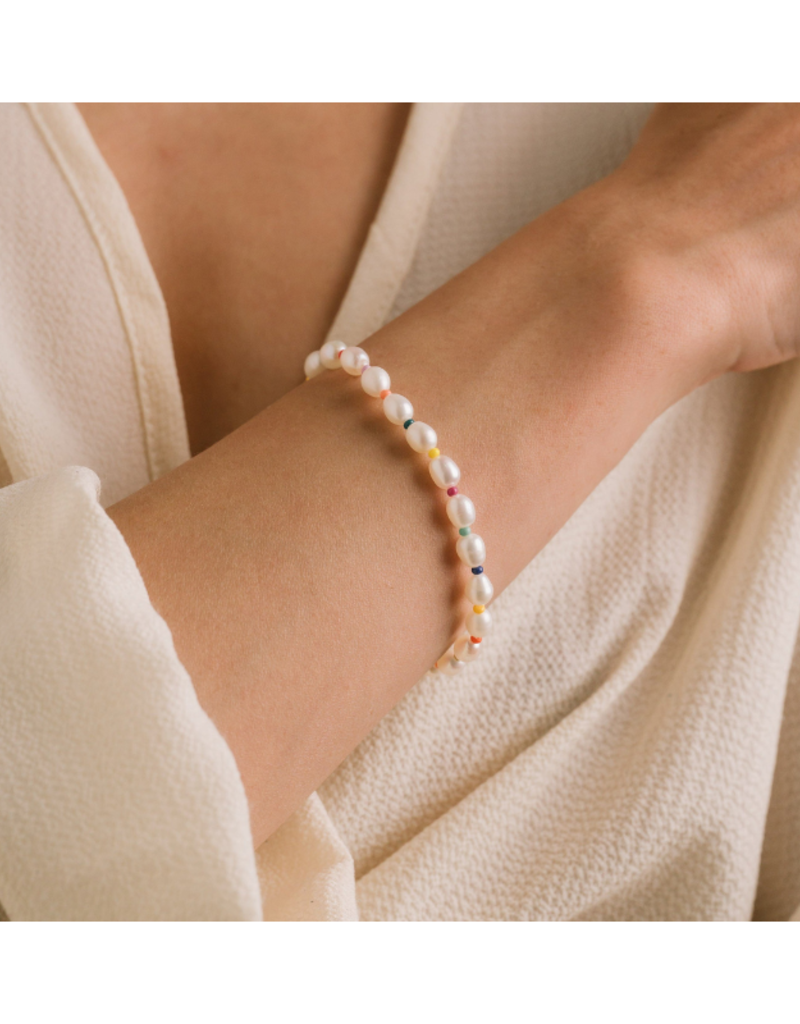 Lover's Tempo Rainbow Pearl Waterproof Bracelet by Lover's Tempo