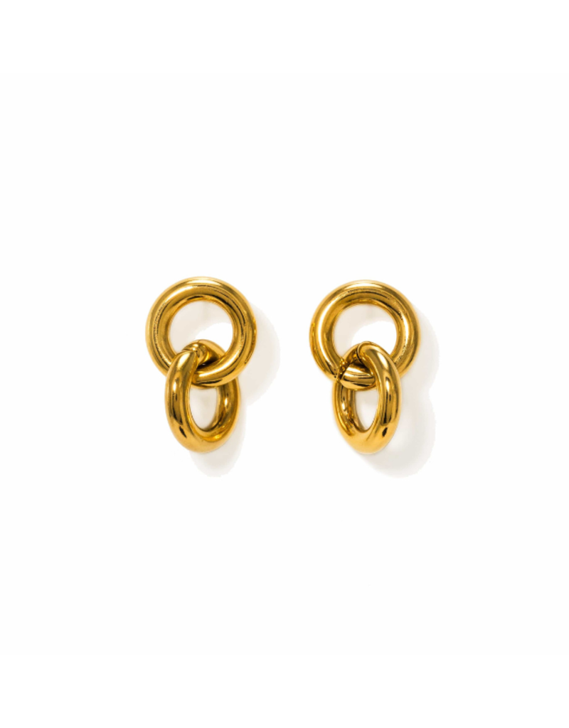 Lover's Tempo Linx Waterproof Gold Earrings by Lover's Tempo