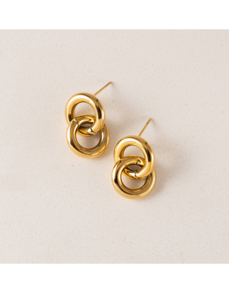 Lover's Tempo Linx Waterproof Gold Earrings by Lover's Tempo