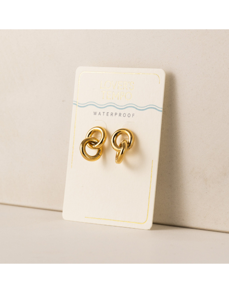 Lover's Tempo Linx Waterproof Gold Earrings by Lover's Tempo