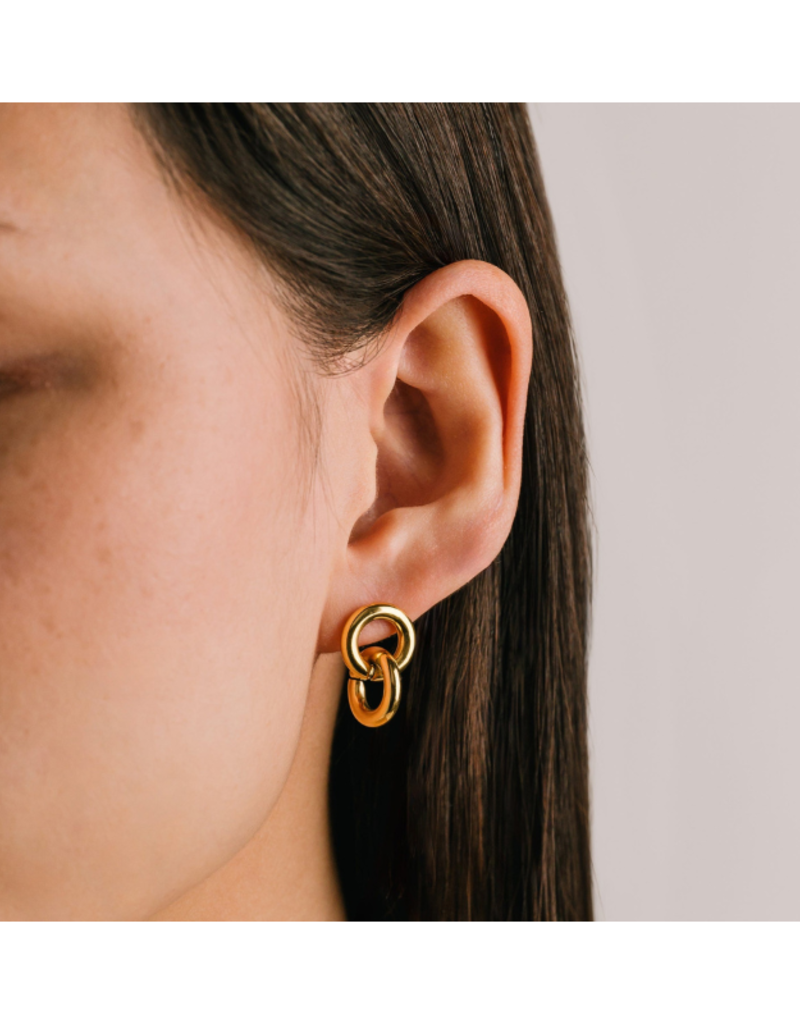 Lover's Tempo Linx Waterproof Gold Earrings by Lover's Tempo