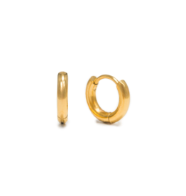 Lover's Tempo Tube 10mm Huggie Waterproof Gold Earrings by Lover's Tempo
