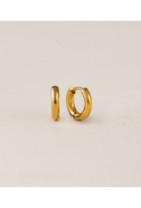 Lover's Tempo Tube 10mm Huggie Waterproof Gold Earrings by Lover's Tempo