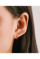 Lover's Tempo Tube 10mm Huggie Waterproof Gold Earrings by Lover's Tempo