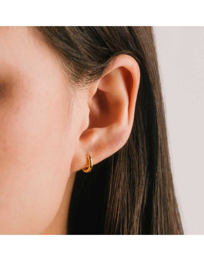 Lover's Tempo Tube 10mm Huggie Waterproof Gold Earrings by Lover's Tempo