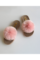 Pom Pom Slide in Pink Shimmer by La-a SOLE