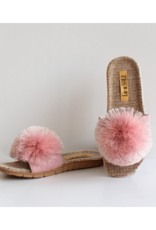 Pom Pom Slide in Pink Shimmer by La-a SOLE