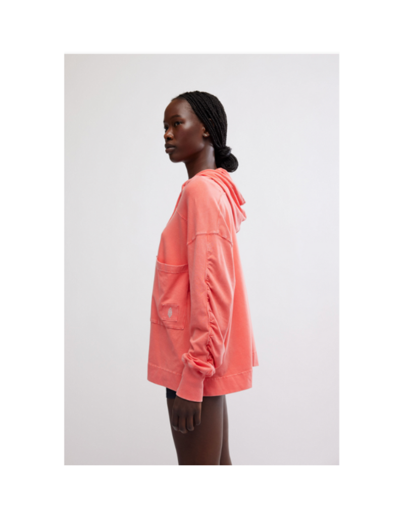 Free People Hot Shot Hooded Layer Coddy in Hibiscus by Free People