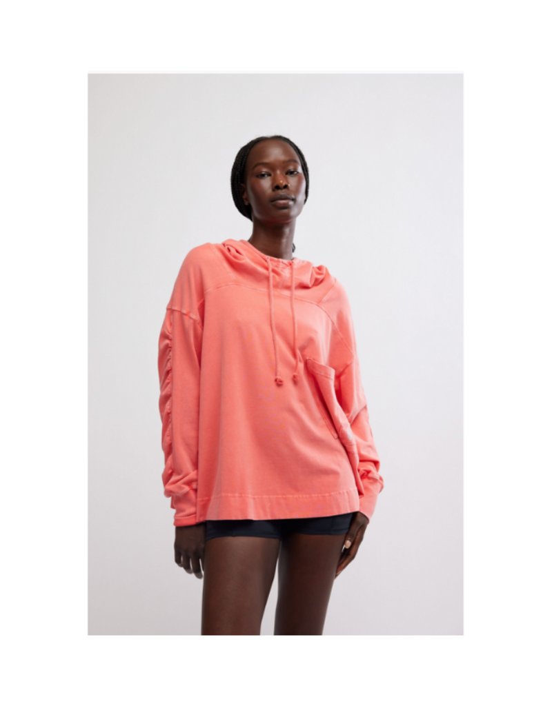 Free People Hot Shot Hooded Layer Coddy in Hibiscus by Free People