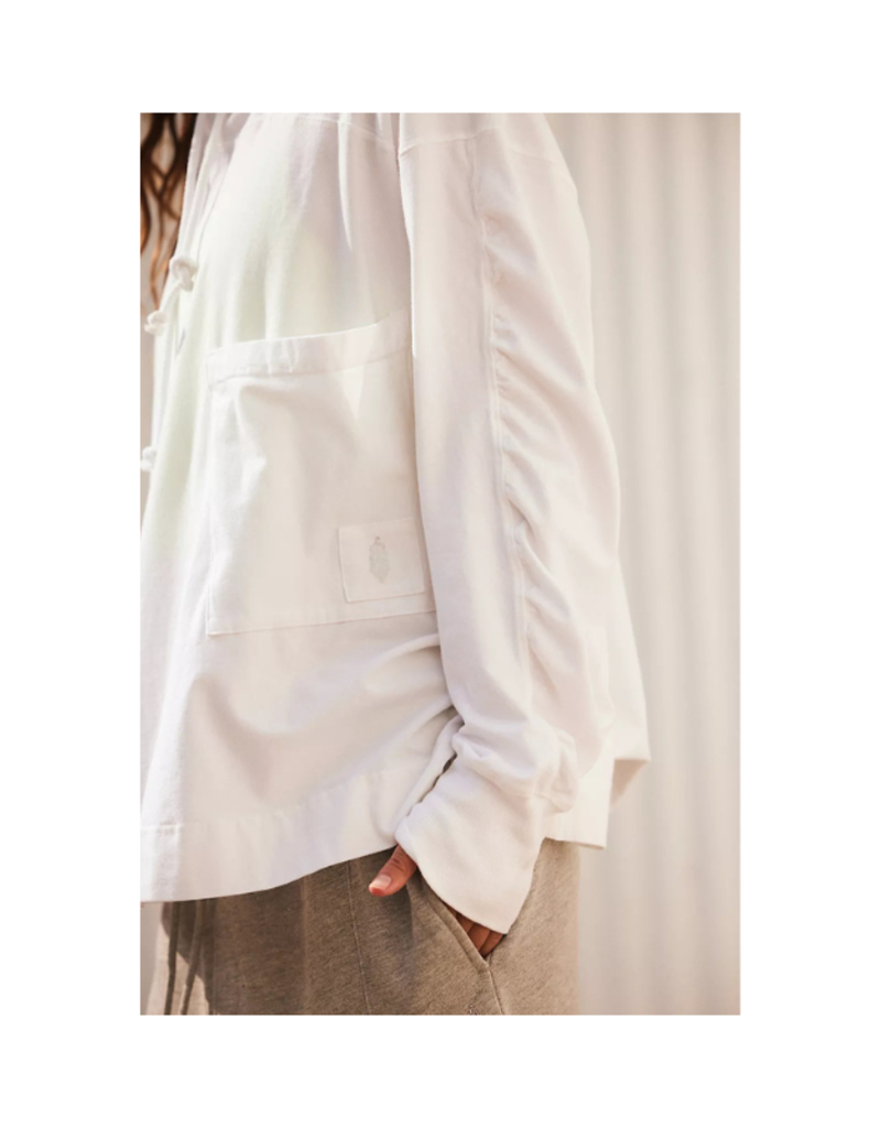 Free People Hot Shot Hooded Layer Coddy in White  by Free People