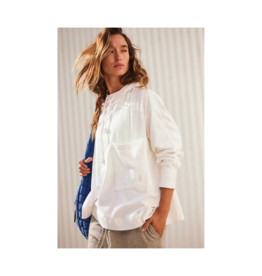 Free People Hot Shot Hooded Layer Coddy in White  by Free People
