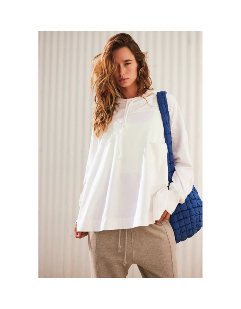 Free People Hot Shot Hooded Layer Coddy in White  by Free People