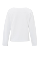 YAYA Long Sleeve Top with Seam in Pure White by YAYA