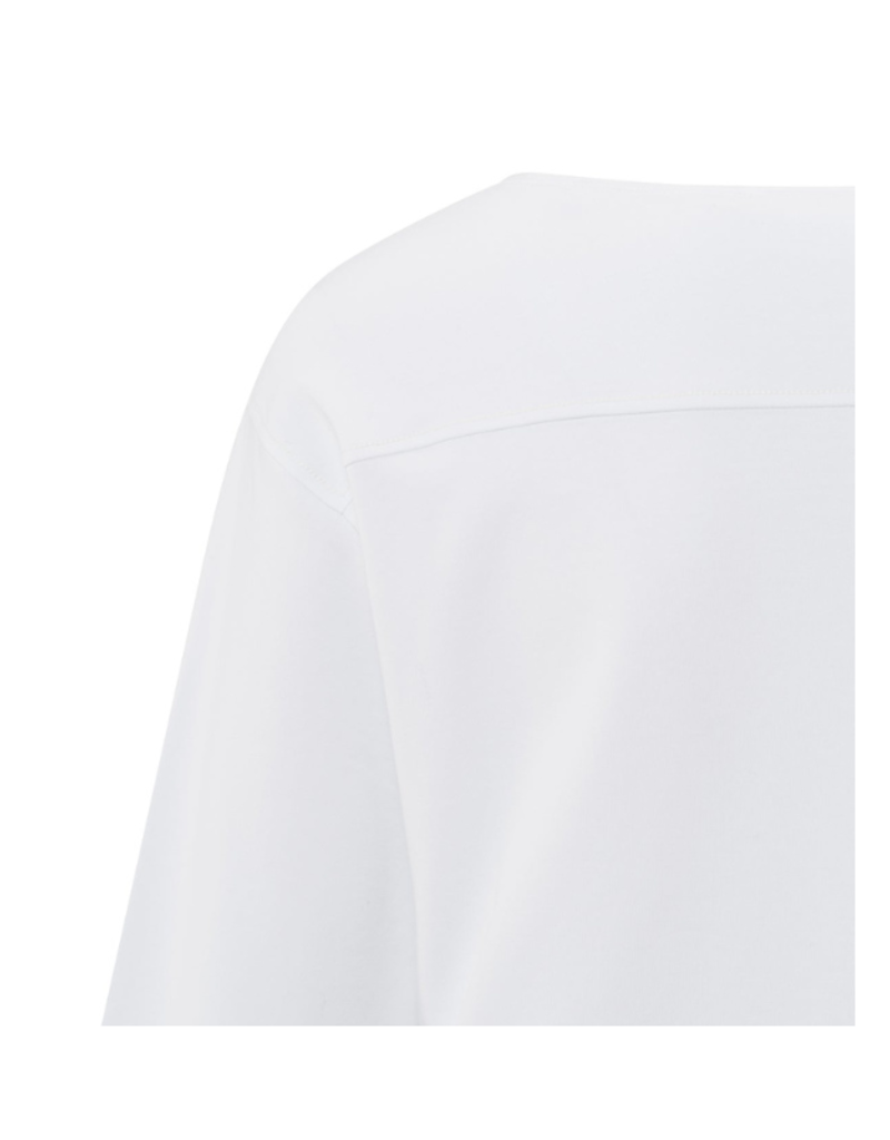 YAYA Long Sleeve Top with Seam in Pure White by YAYA