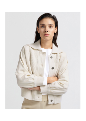 YAYA Textured Off White Jacket by YAYA