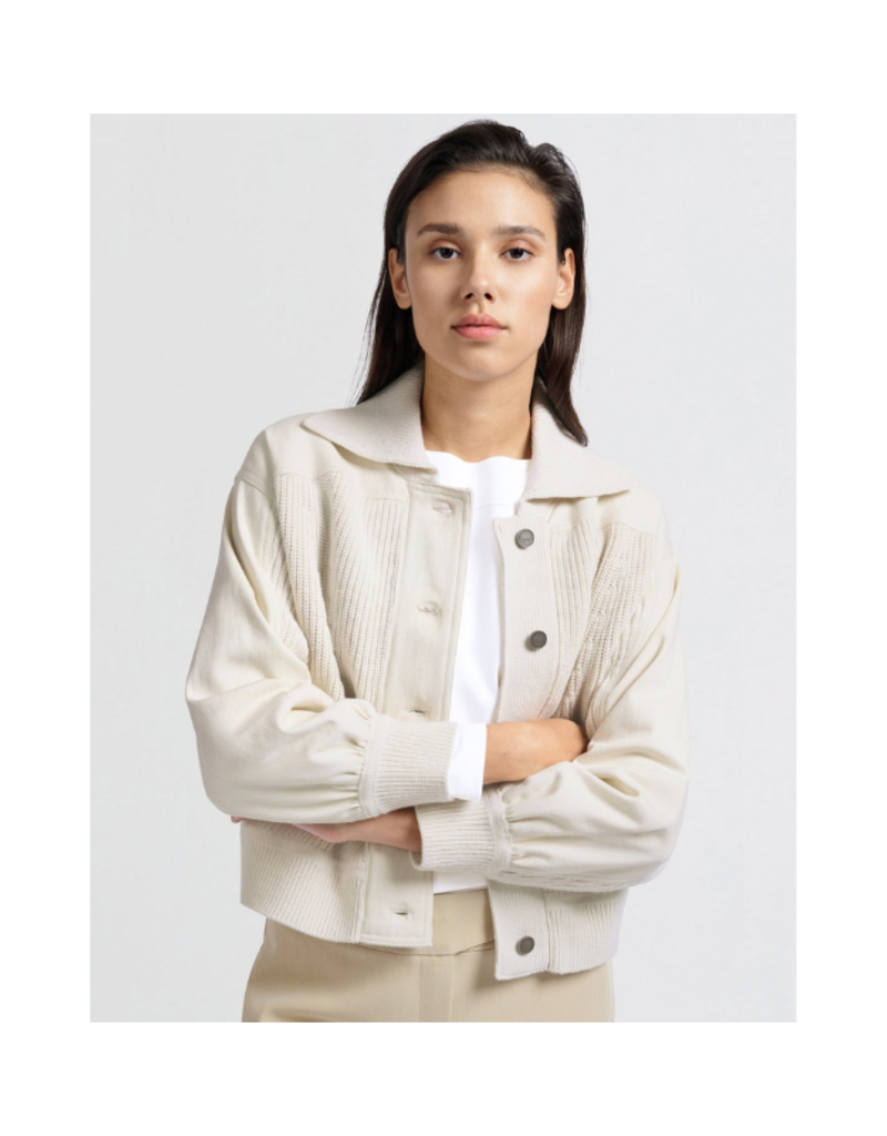 YAYA Textured Off White Jacket by YAYA