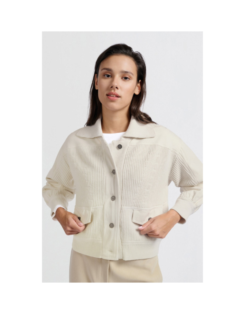 YAYA Textured Off White Jacket by YAYA