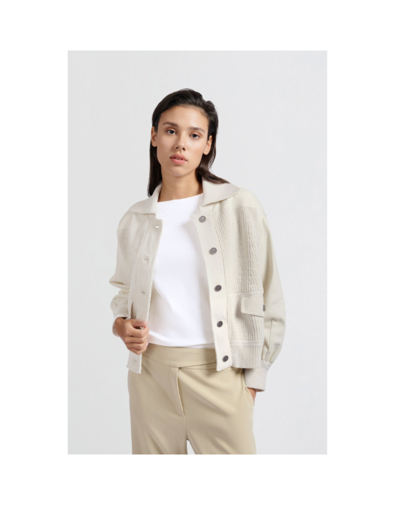 YAYA Textured Off White Jacket by YAYA