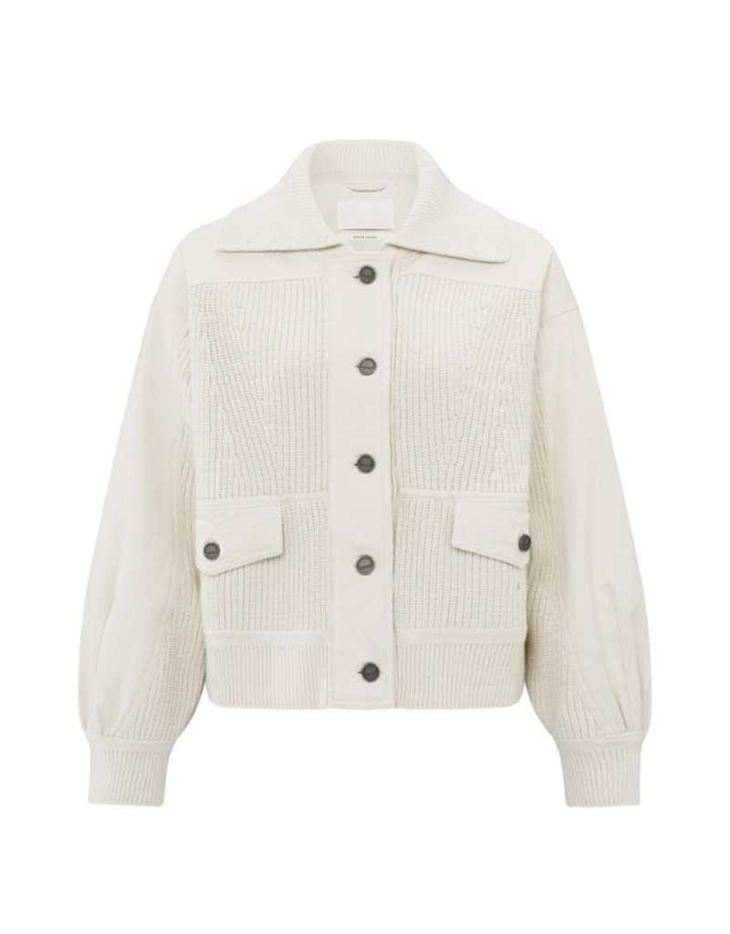 YAYA Textured Off White Jacket by YAYA