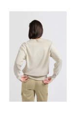 YAYA Deep Round Neck Sweater with Top in Beige Melange by YAYA