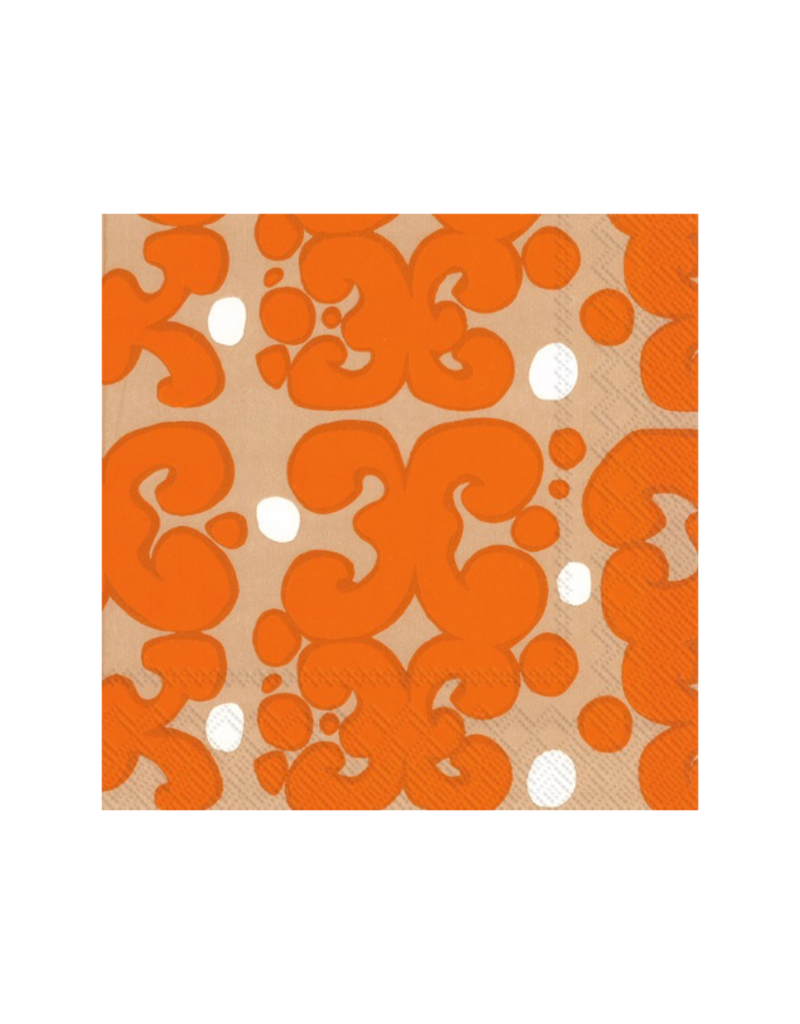 KEIDAS Orange Marimekko Cocktail Napkins