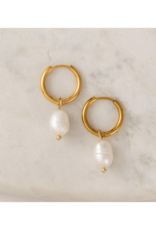 Lover's Tempo Oceane Pearl Hoop Waterproof Earrings by Lover's Tempo
