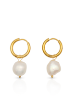 Lover's Tempo Oceane Pearl Hoop Waterproof Earrings by Lover's Tempo