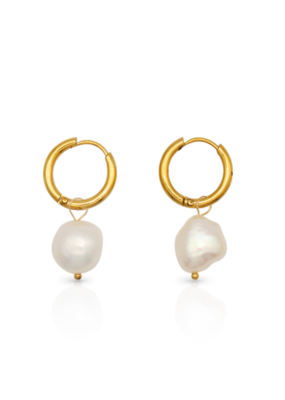 Lover's Tempo Oceane Pearl Hoop Waterproof Earrings by Lover's Tempo