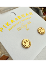 Pika & Bear Don't Worry, Be Happy Face Earrings by Pika & Bear