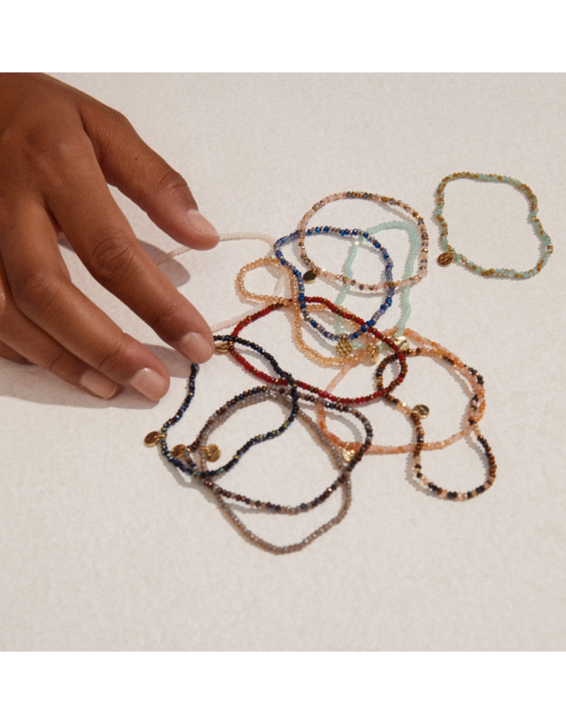 PILGRIM Light Green & Gold Indie Bracelet by Pilgrim