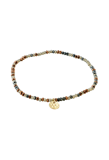 PILGRIM Grey, Brown & Gold Indie Bracelet by Pilgrim