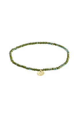 PILGRIM Dark Green & Gold Indie Bracelet by Pilgrim