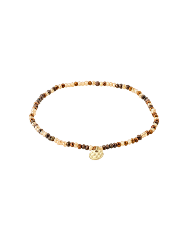 PILGRIM Brown & Gold Indie Bracelet by Pilgrim