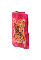 Powder Design Ikat Tiger Fuchsia Velvet Sunglasses Pouch by Powder Designs