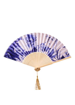 Powder Design China Blue Blooms Satin Fan by Powder Designs