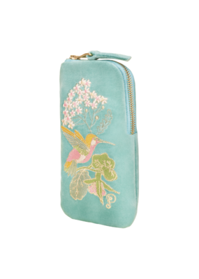 Powder Design Hummingbird Aqua Velvet Sunglasses Pouch by Powder Designs