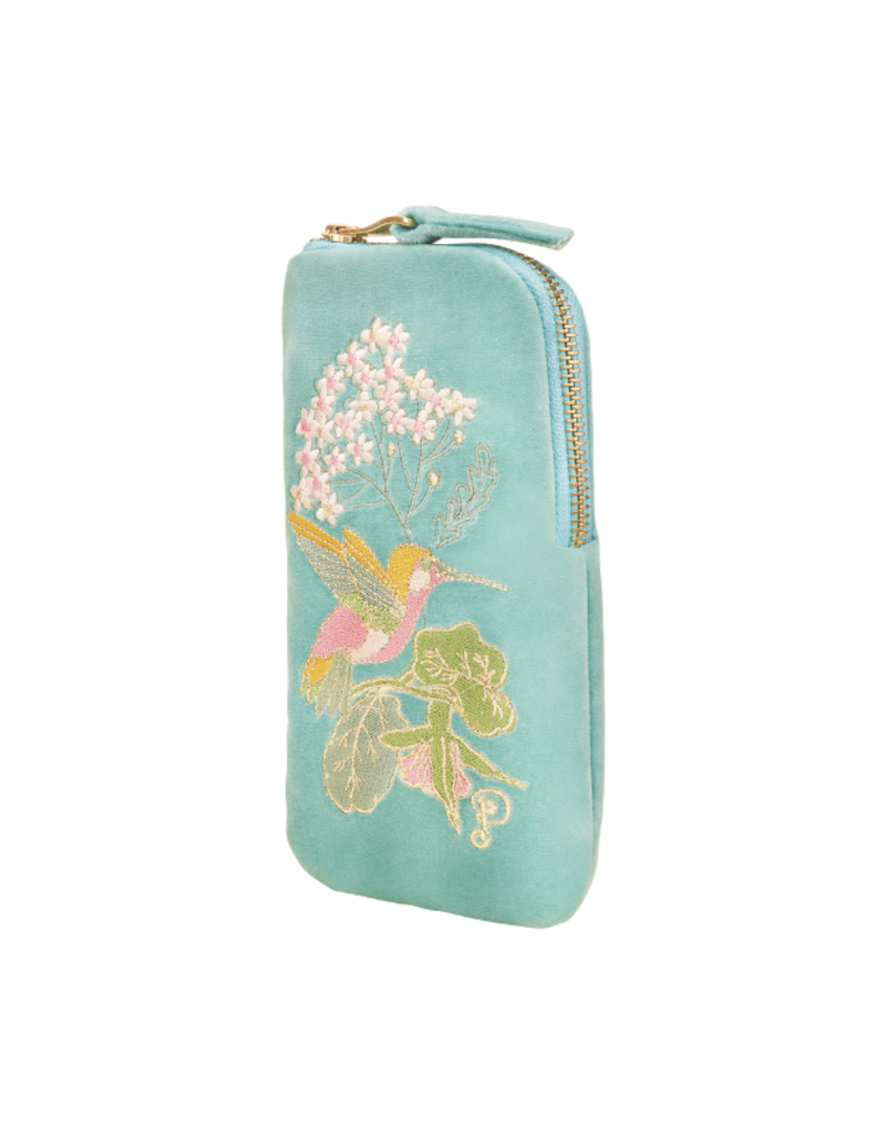 Powder Design Hummingbird Aqua Velvet Sunglasses Pouch by Powder Designs