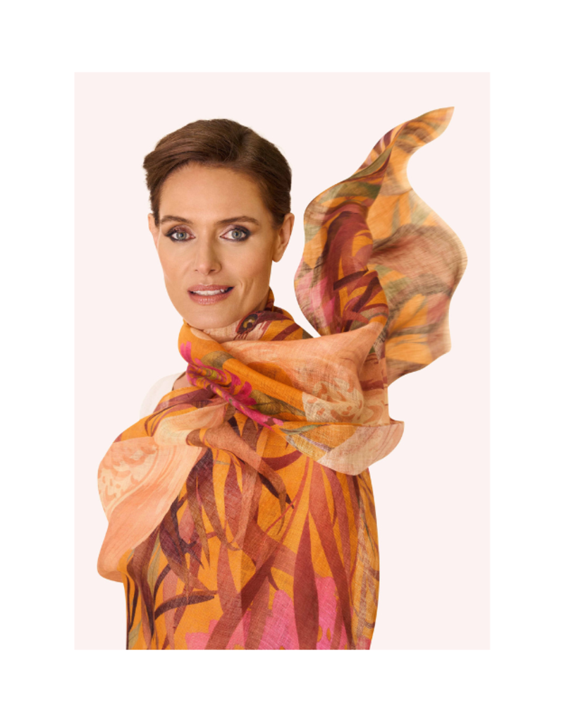 Powder Design Crane Linen & Cotton Scarf by Powder Designs