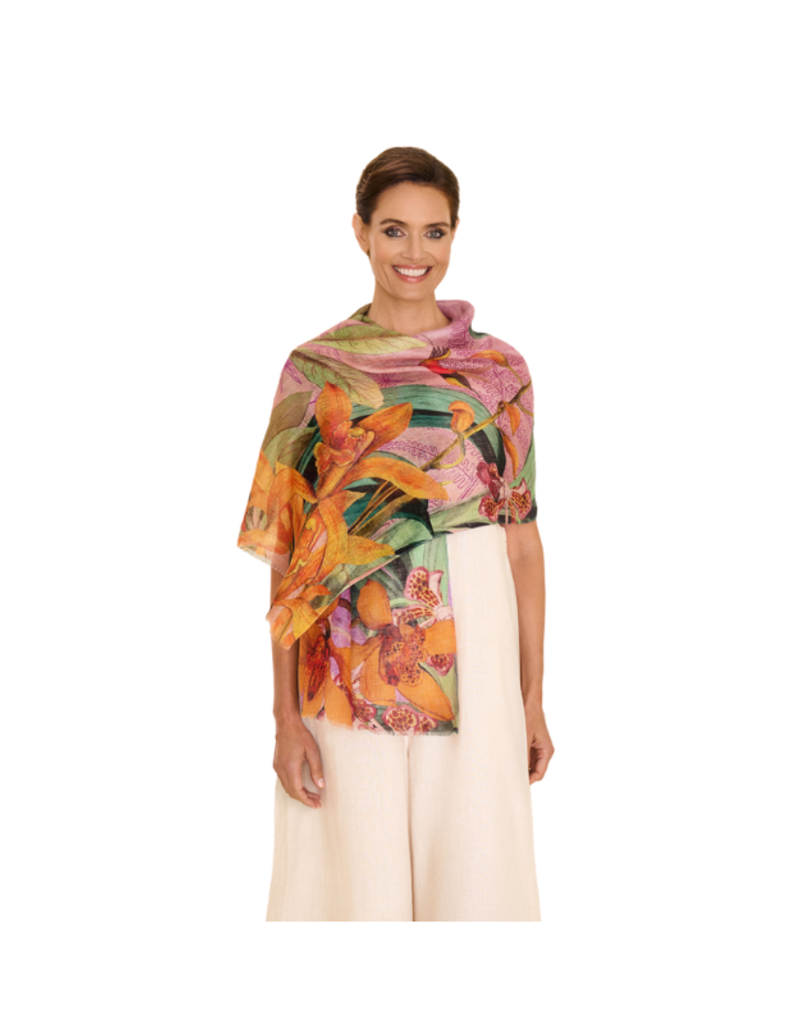 Powder Design Botany Bliss Lavender Linen & Cotton Scarf by Powder Designs