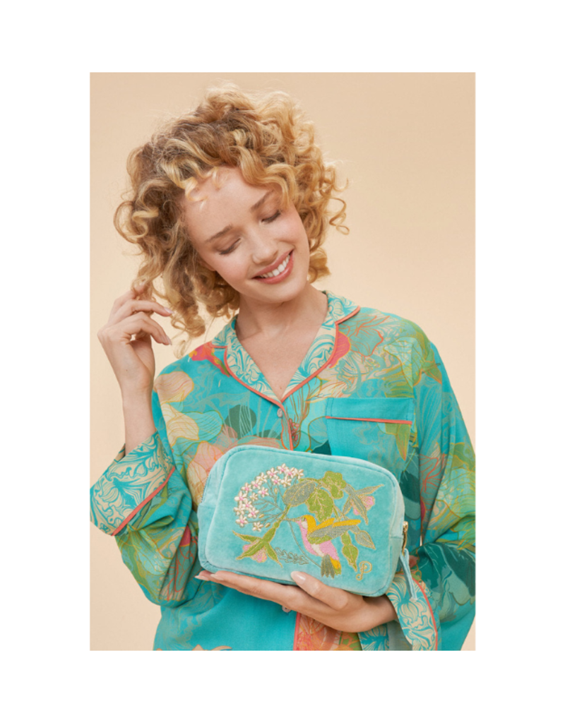 Powder Design Hummingbird Aqua Makeup Bag by Powder Designs