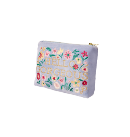 Powder Design Denim Hello Gorgeous Small Velvet Mini Pouch by Powder Designs