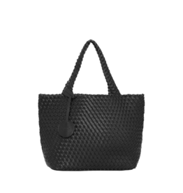 Ilse Jacobsen Tote Bag in Black Gun Metal Solid by Ilse Jacobsen