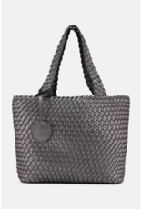 Ilse Jacobsen Tote Bag in Black Gun Metal Solid by Ilse Jacobsen