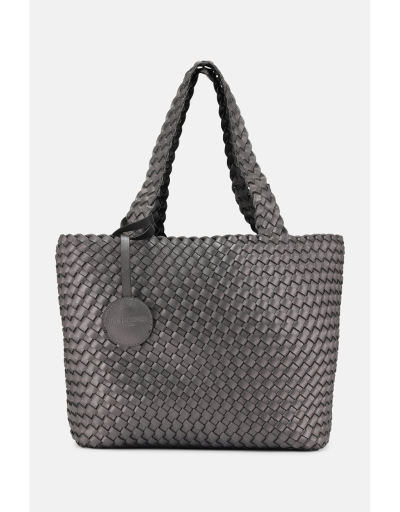 Ilse Jacobsen Tote Bag in Black Gun Metal Solid by Ilse Jacobsen